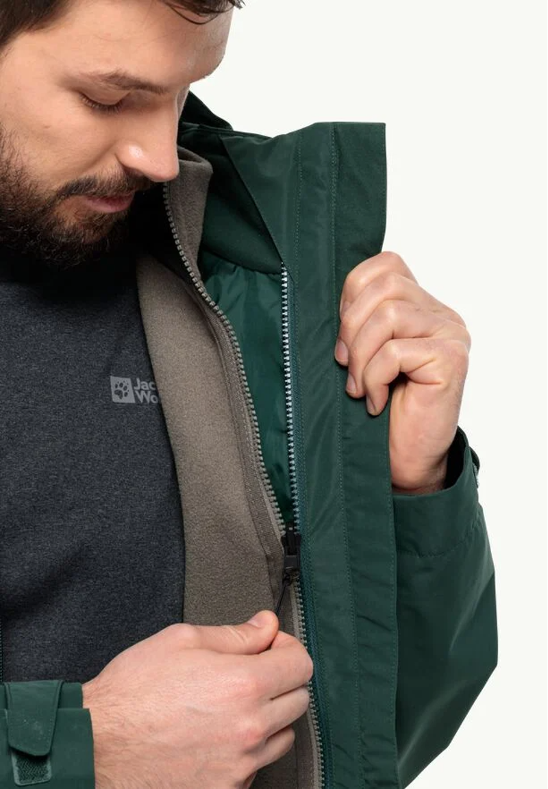 Jack Wolfskin Waldseig FZ Vest Mens in Cold Coffee-3